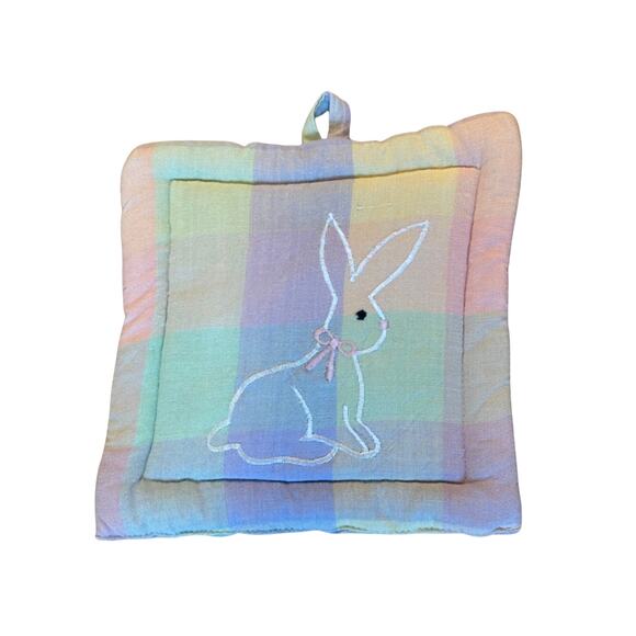 Vintage Spring Pot Holders Set | Bunny & Chick Easter Kitchen Decor - Picture 5 of 6